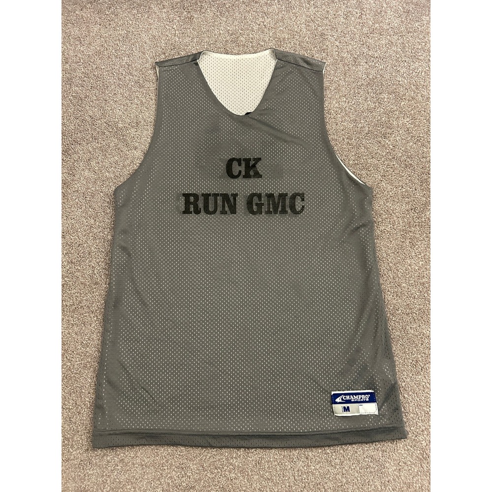 Champro Basketball Jersey Mens Medium Grey Reversible CK Run GMC 12 Excellent